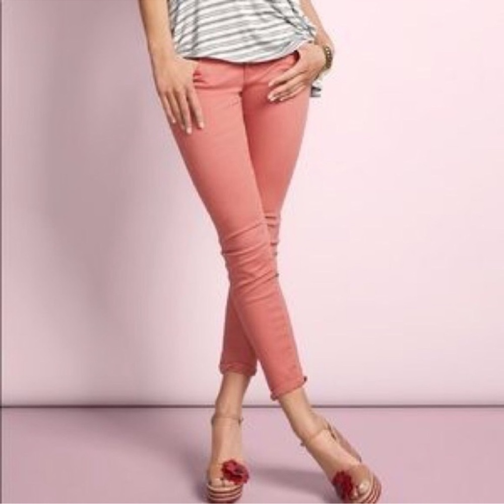 Cabi Size 6 Pink Salmon Colored Jeans Skinny Jeans. Zip Fly.